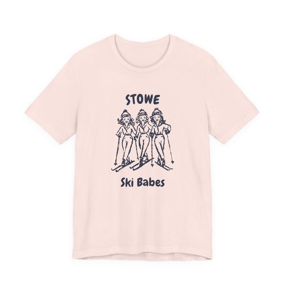 Stowe, Vermont Ski Babes T‑Shirt — Retro Skiing Graphic Tee
