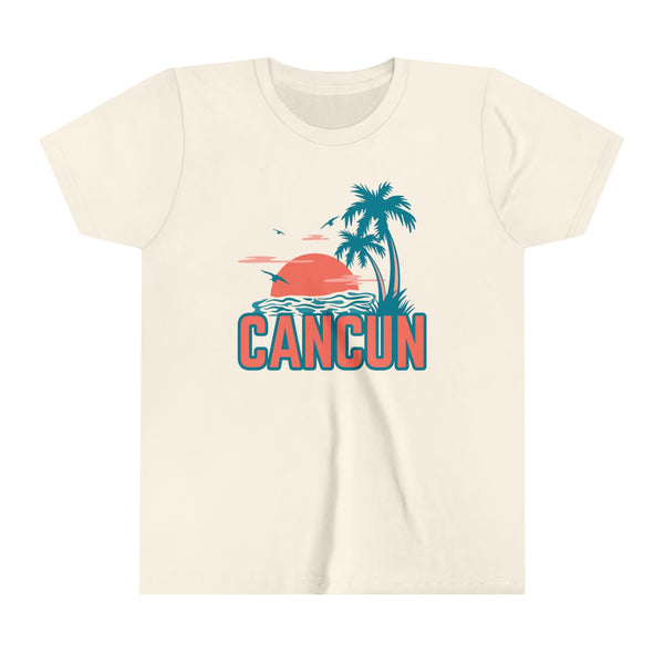 Cancun, Mexico Youth Shirt - Retro Palm Tree Cancun Kid's T-Shirt