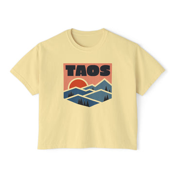 Women's Taos, New Mexico Boxy Graphic Tee - Slightly Cropped - 0