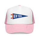 New York Pennant Trucker Hat — Retro Flag Foam Cap-3