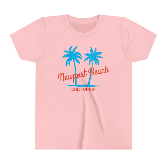 Newport Beach, California Youth Shirt - Retro Palm Tree Newport Beach Kid's T-Shirt