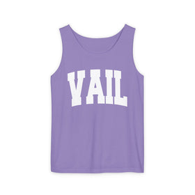 Buy violet Vail, Colorado Tank Top Unisex | Comfort Colors - 100% Cotton