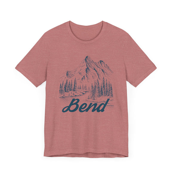 Bend, Oregon Graphic Tee - Mountain Illustration Bend T Shirt