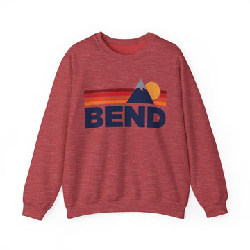 Buy heather-sport-scarlet-red Bend, Oregon Sweatshirt Retro Mountains, Bend Unisex Crewneck, Vintage Cozy Jumper, Gift for Outdoor Lovers