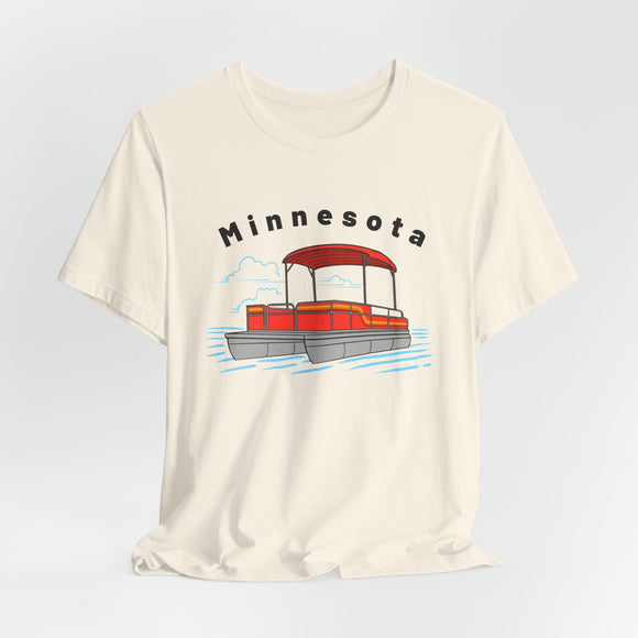 Minnesota T Shirt - Retro Pontoon Boat Minnesota Tee