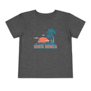 Santa Monica, California Toddler T-Shirt - Retro Palm Tree Toddler Santa Monica Shirt-1
