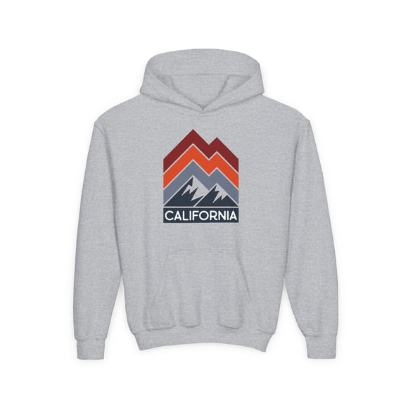 California Youth Hoodie - Retro Mountain California Youth Sweatshirt