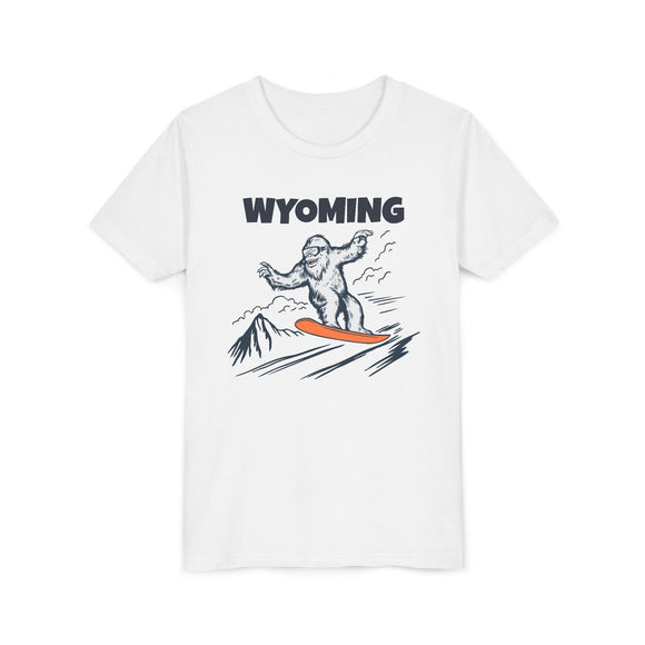 Wyoming Yeti Snowboard Youth Tee - Kids Skiing Shirt