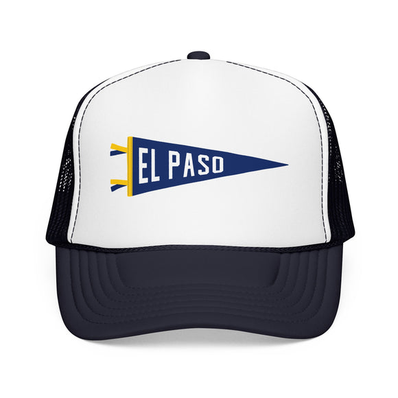 El Paso, Texas Pennant Trucker Hat — Retro Flag Foam Cap