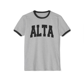 Alta, Utah Cotton Ringer Graphic Tee - Unisex Alta T Shirt, Vintage Style Tee, Men's/Women's Tee