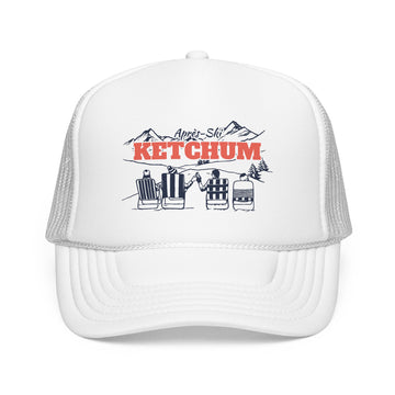 Buy white Ketchum, Idaho Après-ski Trucker Hat — Foam Mesh Cap