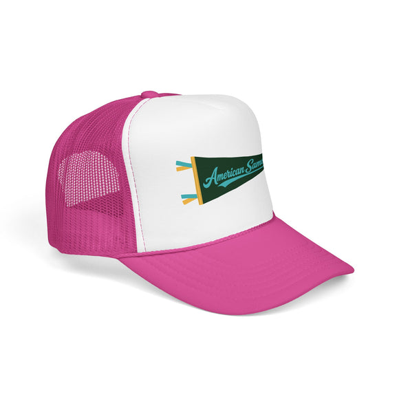 American Samoa National Park Pennant Trucker Hat — Vintage Foam Mesh Cap