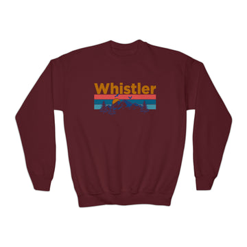 Buy maroon Whistler, Canada Youth Sweatshirt - Unisex Kid's Whistler Crewneck Sweatshirt