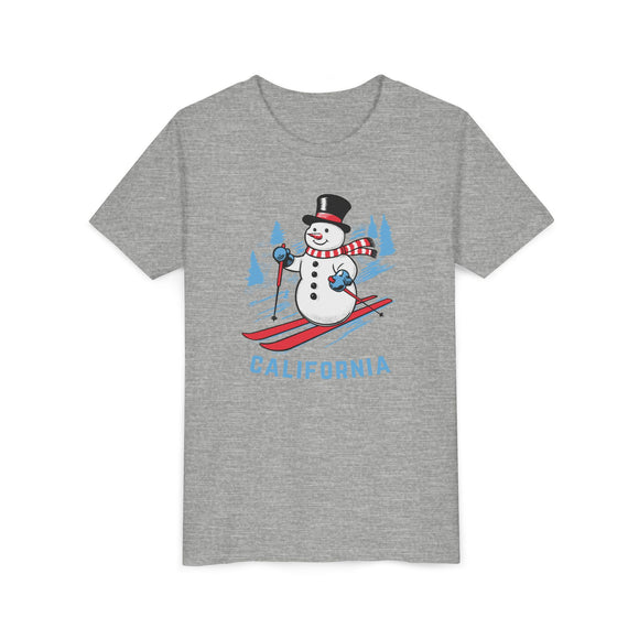 California Youth Skiing Snowman Tee - Kids T Shirt