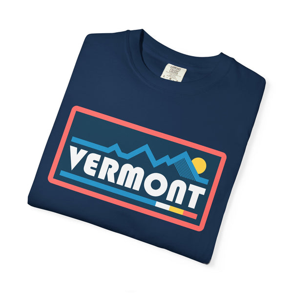 Vermont Graphic Tee, Comfort Colors Retro Mountain Unisex T shirt