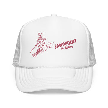 Buy white Sandpoint, Idaho Ski Bunny Foam Trucker Hat