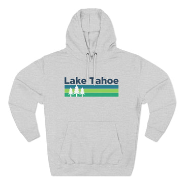 Premium Lake Tahoe, California Hoodie - Retro Unisex Lake Tahoe Sweatshirt - Stripe Wordmark