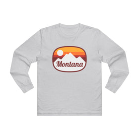 Montana Mens Base Long-sleeve Tee - Retro Ombre Heavy Weight Long Sleeve T-shirt