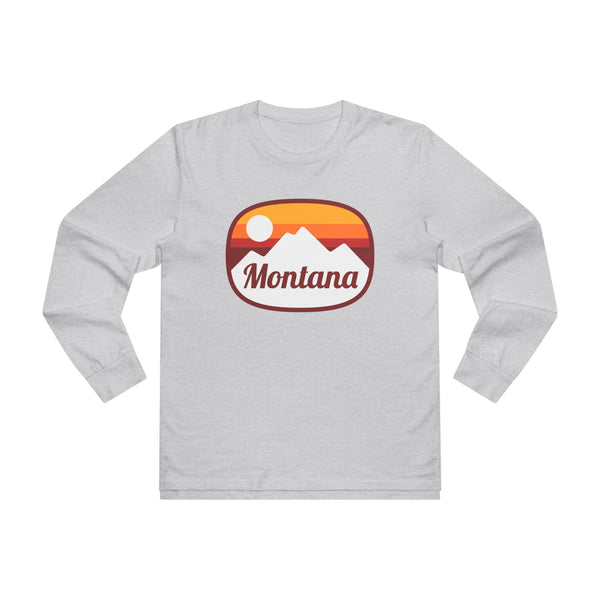 Montana Mens Base Long-sleeve Tee - Retro Ombre Heavy Weight Long Sleeve T-shirt