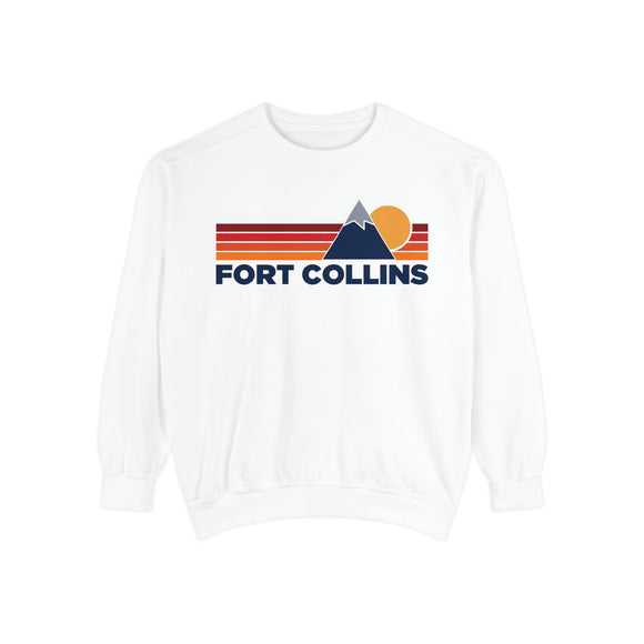 Fort Collins, Colorado Mountain Stripes Sweatshirt | Comfort Colors - 100% Cotton