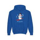 Wyoming Youth Hoodie - Skiing Snowman Kids Wyoming Hooded Sweatshirt-3
