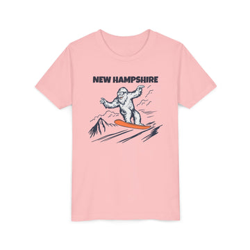 Buy pink New Hampshire Yeti Snowboard Youth Tee - Kids Skiing Shirt