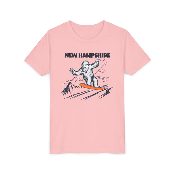 New Hampshire Yeti Snowboard Youth Tee - Kids Skiing Shirt