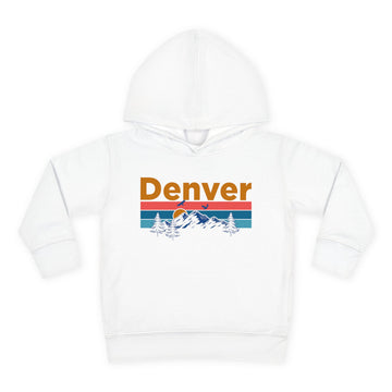 Denver Toddler Hoodie - Retro Mountain Sun Unisex Denver Toddler Sweatshirt