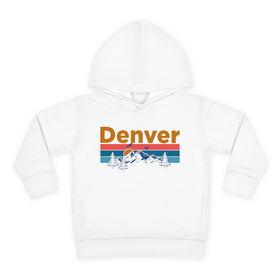 Denver Toddler Hoodie - Retro Mountain Sun Unisex Denver Toddler Sweatshirt