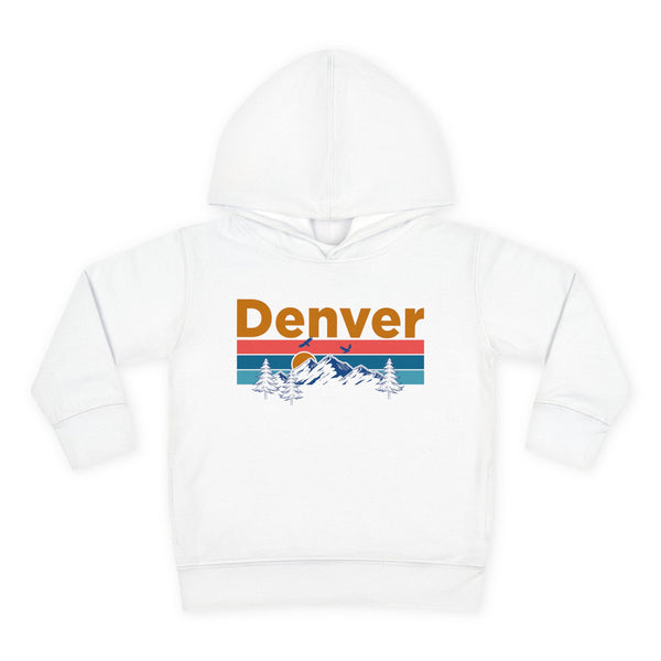 Denver Toddler Hoodie - Retro Mountain Sun Unisex Denver Toddler Sweatshirt