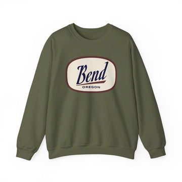 Buy military-green Bend, Oregon Sweatshirt - Unisex Retro Crewneck Bend Sweatshirt
