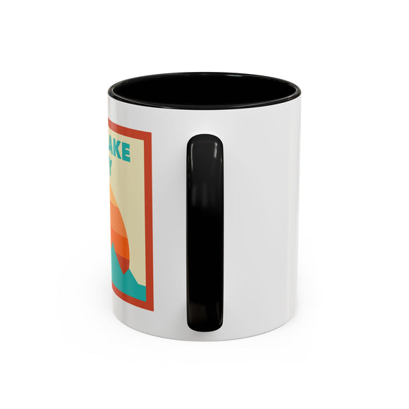 Salt Lake City, Utah Retro Ombre Sun Mountain Coffee Mug 11 oz, Salt Lake City, Utah Nature Lover Gift, Mountain Enthusiast Mug