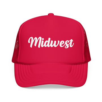 Buy red Midwest Foam Trucker Hat, Mesh Back