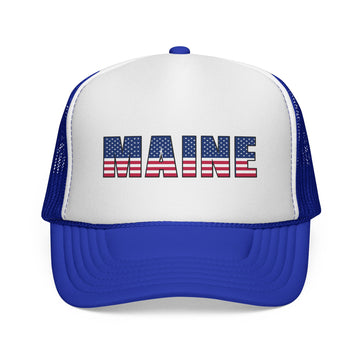 Maine Stars and Stripes Trucker Cap | American Flag State Design - 0