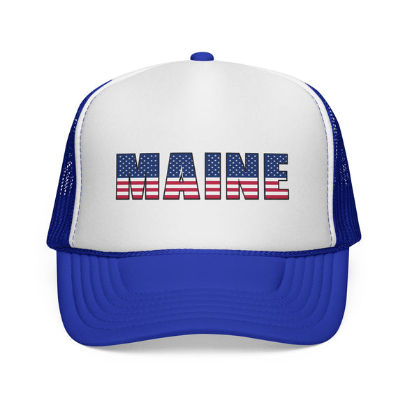 Maine Stars and Stripes Trucker Cap | American Flag State Design