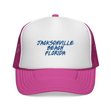 Buy pink Jacksonville Beach Trucker Cap | Florida Hat