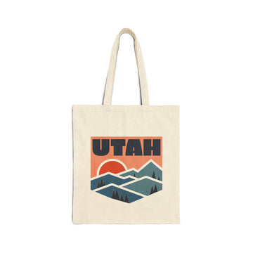 Utah Cotton Canvas Tote Bag - 15" x 16" - Rolling Hills Stripe