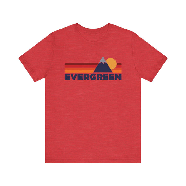 Retro Evergreen, Colorado T-shirt, Mountain Tee, Vintage Evergreen Unisex Jersey Shirt, Outdoor Hiking Apparel