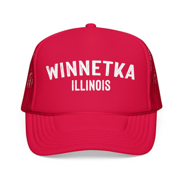 Buy red Winnetka, Illinois Trucker Hat - Foam Winnetka Cap