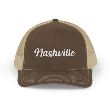 Buy brown-khaki Nashville, Tennessee Snapback Trucker Cap - Embroidered Nashville Hat