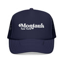 Kids Montauk, New York Trucker Hat - Youth Snapback Cap on white background