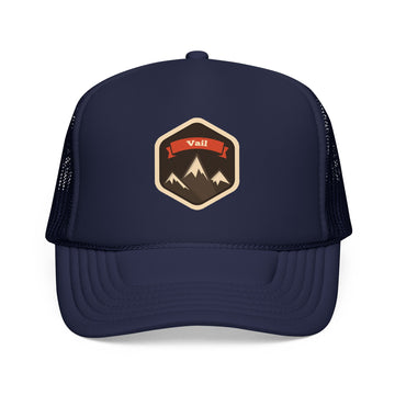 Buy dark-navy Vail, Colorado Trucker Hat - Vail Foam Mountain Cap