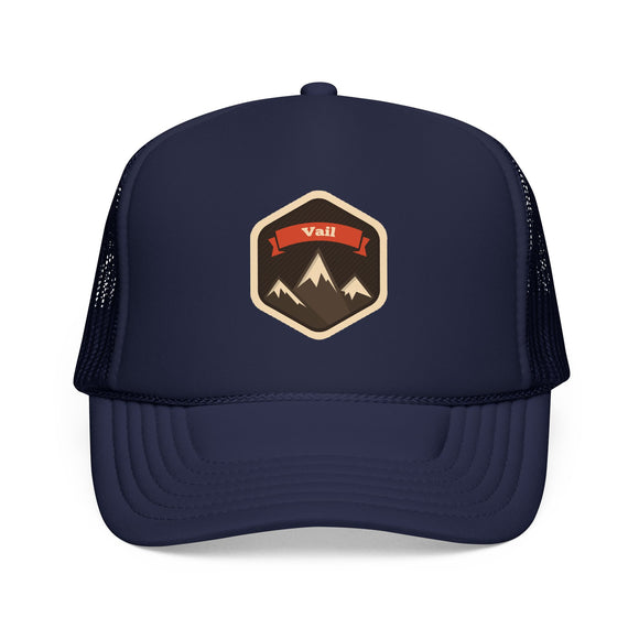 Vail, Colorado Trucker Hat - Vail Foam Mountain Cap
