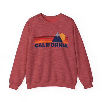Buy heather-sport-scarlet-red California Sweatshirt Retro Mountains, California Unisex Crewneck, Vintage Cozy Jumper, Gift for Outdoor Lovers