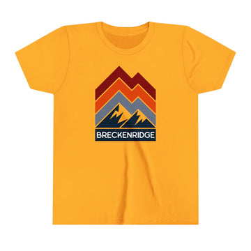 Buy gold Breckenridge, Colorado Youth Shirt - Retro Mountain Breckenridge Kid's T-Shirt - Chevron Peaks