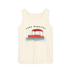 Lake Superior Tank Top Unisex - Pontoon Boat - Comfort Colors - 100% Cotton - 0