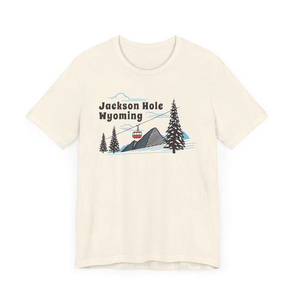 Jackson Hole, Wyoming T-Shirt - Retro Ski Mountain Gondola Unisex Jackson Hole Shirt