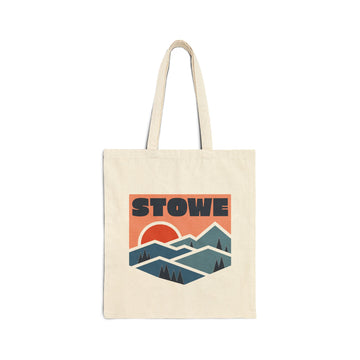 Stowe, Vermont Cotton Canvas Tote Bag - 15" x 16"