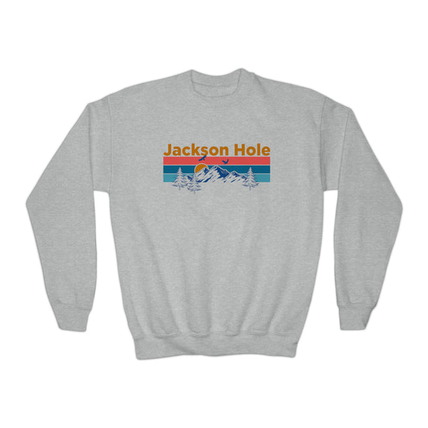 Jackson Hole, Wyoming Youth Sweatshirt - Unisex Kid's Jackson Hole Crewneck Sweatshirt