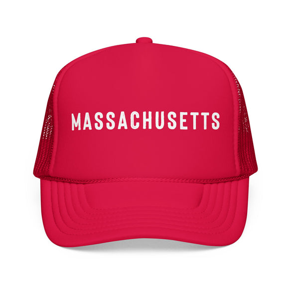 Massachusetts Trucker Hat - Massachusetts Cap - Block Letter